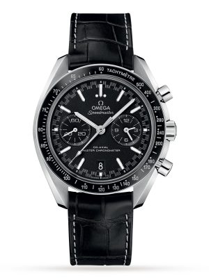 OMEGA SPEEDMASTER TWO COUNTERS 44.25 MM, PLATINUM ON LEATHER STRAP