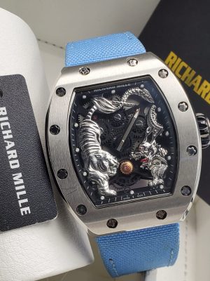 Richard Mille Dragon and Phoenix Silver Case With Skeleton Dial Automatic Watch