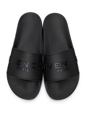 Givenchy Slide Sandal Black Logo Black