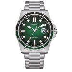 Citizen  Men’s Eco-Drive Green Dial Stainless Steel Watch