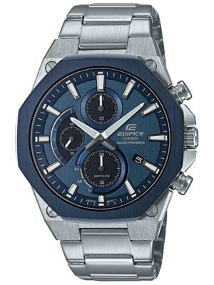 CASIO EDIFICE Men’ Chronograph Blue Dial Silver Stainless Steel Analog watch