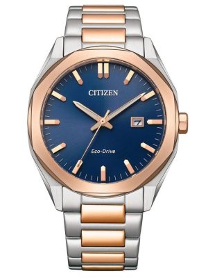 Citizen Men’s  Eco-Drive Quartz Watch with Blue Dial and Two-Tone Stainless Steel Bracelet