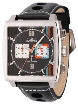 Invicta Men’s S1 Rally Black Leather Quartz Watch