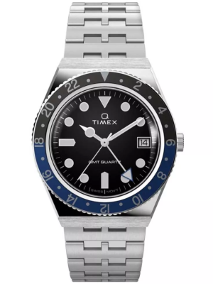 Timex Men’s GMT Swiss Movement Two-Tone Bezel Small Watch
